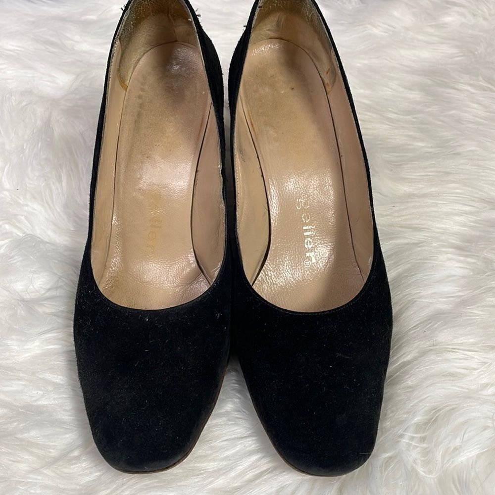 Andrew Geller Shoes Black Velvet Pumps Size 6 1/2B, Vintage